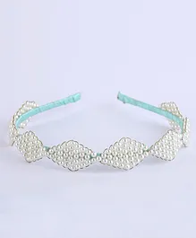 CHOKO Handmade Royal Diva Pearl Hairband - Blue, & White