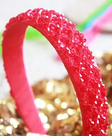 CHOKO Embellished Beads Broad Hairband - Red