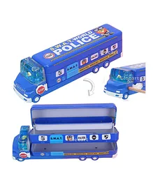 Elecart Double Decker Metal Die Cast Pencil Box with Realistic Moving Tyres for Kids Stylish gifts  Blue