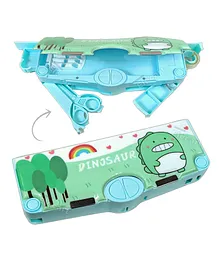 Elecart Dino Multi-Functional Pop out Pencil Case with Push Button Stationery Organizer Pencil Box  - Green