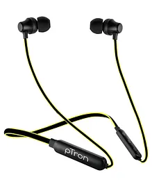 pTron Tangent Lite Bluetooth 5.0 Wireless in Ear Earphones with Fast Charge - Black Yellow