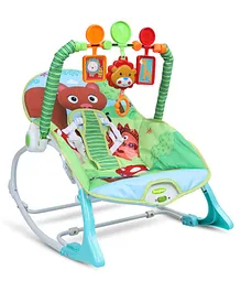 Baybee Rocker cum Bouncer Chair with Soothing Vibrations & Multi Position Recline with Safety Belt - Blue