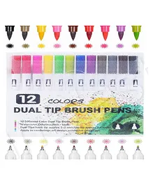 FunBlast Twin Tip Marker Colors 12 Pcs  Multicolor