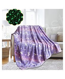 FunBlast Glow in The Dark Blanket for Boys & Girls - Purple