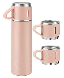 FunBlast Stainless Steel Vacuum Flask Cups Set 500 ml  Pink