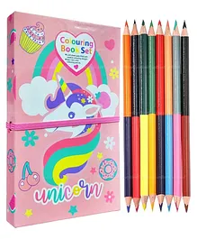 FunBlast Unicorn Theme Colouring Book with 8 Double Side Pencils Colour - 60 Pages