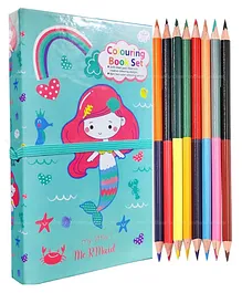 FunBlast Mermaid Theme Colouring Book with 8 Double Side Pencils Colour - 60 Pages