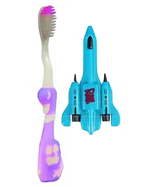 FunBlast Soft Microfiber Toothbrush With Toy  Purple