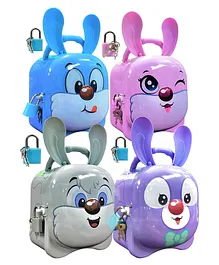 FunBlast Piggy Bank for Kids with Key and Lock Bunny Shaped (Pack of 4 Pcs)