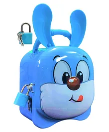 FunBlast Piggy Bank for Kids with Key and Lock Bunny Shaped (Blue)