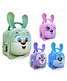 FunBlast Piggy Bank for Kids with Key and Lock Bunny Shaped (Grey)