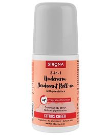 Sirona Underarm Roll On Deodorant Removes Odour Long Lasting & Alcohol Free Citrus Cheer - 50 ml