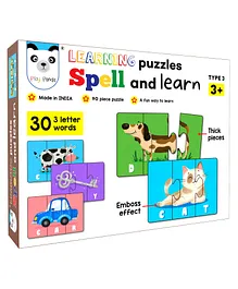 Play Panda Spell & Learn Type 3 Jigsaw Puzzle Multicolour - 90 Pieces