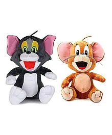 Mikha Tom & Jerry Sitting Position Soft Toy for Kids Grey Brown Pack of 2 - 35 cm