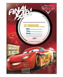 Disney Pixar Cars Invitation Cards Pack of 10 - Red