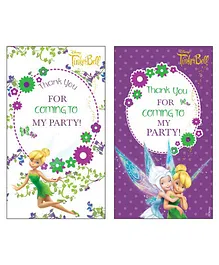 Disney Tinkerbell Thankyou Cards Pack of 10 - White Purple