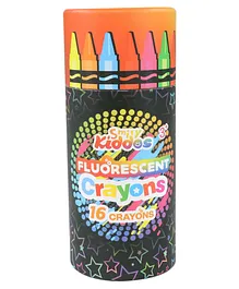 Smily Kiddos Fluorescent Crayons Pack of 16 - Multicolor