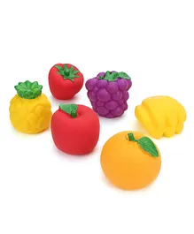 Squeaky Toys Fruits 6 Pieces - (Colors & Fruits May Vary)