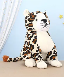 LuvU Sitting Leopard Soft Toy Brown White - Height 24 cm