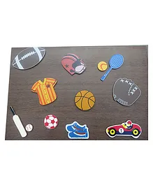 Kidoz Wooden Sports Wall Decor Pack Of 5 - Multi Color