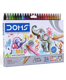 Doms Jumbo Wax Crayons of 26 Shades  - Multicolor