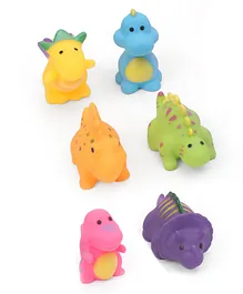 Rising Step Chu Chu Dino Theme Squeeze Toys Multicolor - 6 Pieces