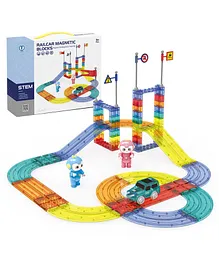Happy Hues Magnetic Car Race Track With  1 LED Car Multicolour - 63 Pieces