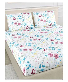 Haus & Kinder 100% Cotton Modern Heritage Bedsheet with 2 Pillow covers -Multicolor