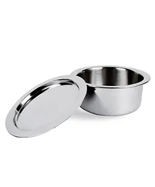 USHA SHRIRAM Triply Stainless Steel Tope Patila with Lid - Silver
