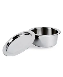 USHA SHRIRAM Triply Stainless Steel Tope Patila with Lid - Silver