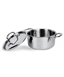 USHA SHRIRAM Triply Stainless Steel Tope with Lid - Silver