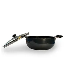 Usha Shriram 2.8L Hard Anodised Aluminium Kadai with Lid for Cooking - Black