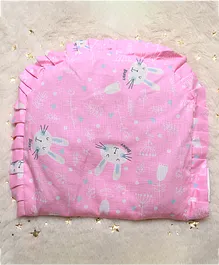 Enfance Nursery Cotton Rai Pillow Bunny  Print - Pink