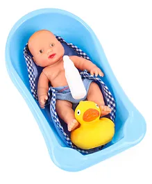 Speedage Bubble Baby Doll In Bath Tub - Length 21 cm (Color May Vary)