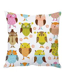 Stybuzz Owl Cartoon Cushion Cover - Multi Color