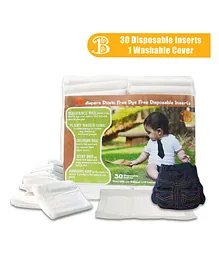 Bdiapers Washable & Reusable Hybrid Cloth Diaper Cover With 30 Disposable Insert  Nappy Pads SmartAlec Small