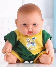 Poshampaa Leo Plast Sanju Baba Baby Doll Green - 17 cm