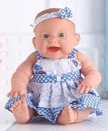 Poshampaa Leo Plast Aria Sitting Baby Doll Blue - Height 18 cm
