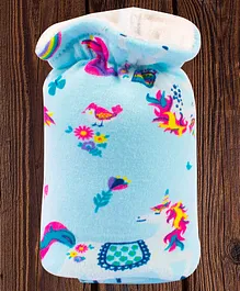 Mittenbooty Baby Bottle Cover Small Unicorn Print - Aqua Blue
