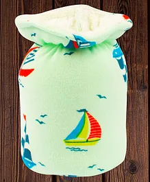 Mittenbooty Baby Bottle Cover Small Boat Print - Green