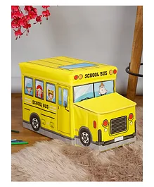 Hosta Homes Pvc Cartoon Printed Multipurpose Storage School Bus - Yellow