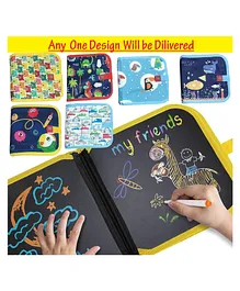 ADKD Wipe and Clean Doodle Magic Drawing Book - 10 Pages (Cover Design May Vary ) 