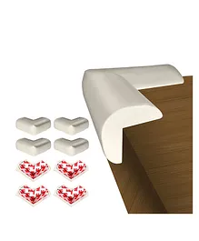 BabyPro Lab Tested Certified Set of 8 Baby Proofing Corner Protectors with Strong 3 M Adhesive for Sharp Edges of Bed Table & Furniture - White