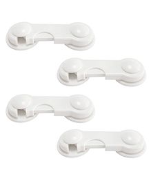 Syga Baby Safety Locks Uses Dual Adhesive Tape Child Proof Cabinets Drawers Appliances Fridge Pack of 12 - White