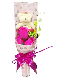 Kids Mandi Artificial Flower Teddy Bear Soap Toy Gift Set - (Color May Vary)