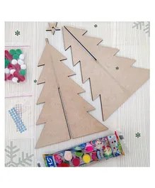 KIDDO KORNER Christmas Tree Painting Art DIY Kit For Kids - Multicolor
