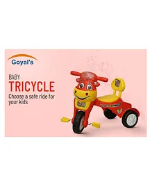 Goyal's Happy Birthday Baby Tricycle Ride On with Music & Lights - Red