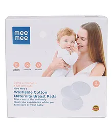 Mee Mee Ultra Thin Super Absorbent Washable Nursing Breast Pads - 6 Pieces