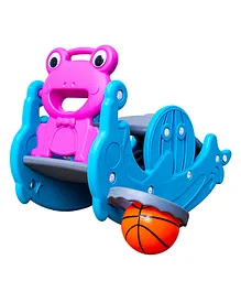 Ok Play 3 In 1 Slide Rocker And Basketball - Multicolour