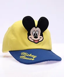 Disney by Babyhug Summer Cap Baby Mickey Mouse Design Yellow & Blue- Circumference 51.5 cm